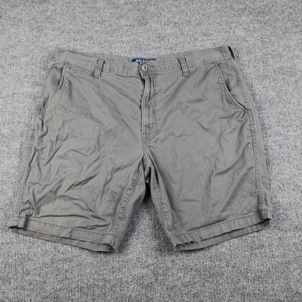 Arizona Jean Co Shorts Mens 40 Gray Flex Classic Fit Chino Stretch Flat Front